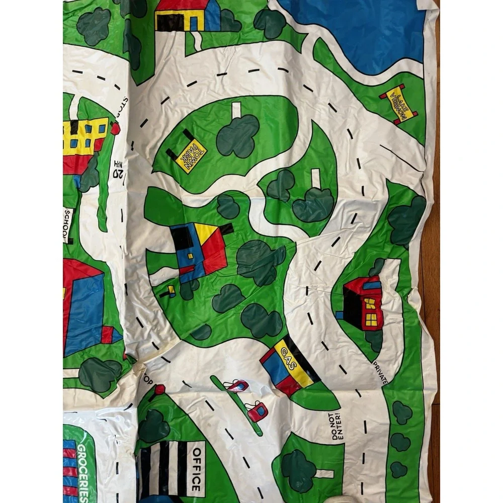Vintage Mini-Car Motor Mat 4'x5' 1981 Toy Car Vinyl Playmat